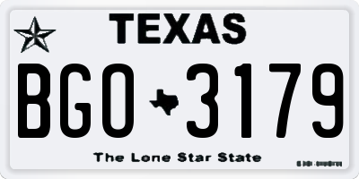 TX license plate BGO3179