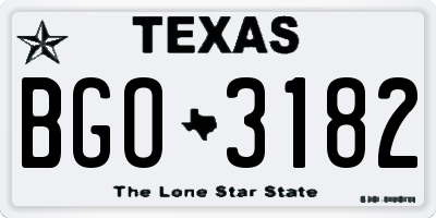TX license plate BGO3182