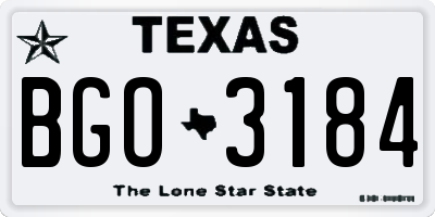 TX license plate BGO3184