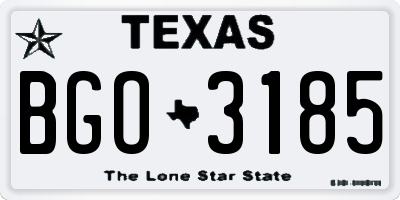 TX license plate BGO3185