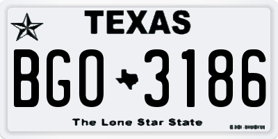 TX license plate BGO3186