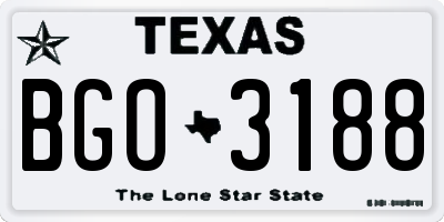 TX license plate BGO3188