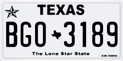 TX license plate BGO3189
