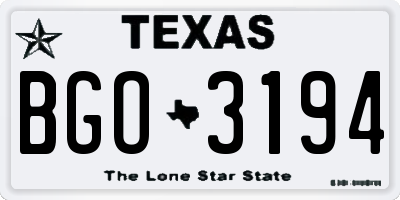 TX license plate BGO3194