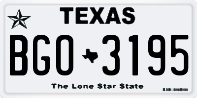 TX license plate BGO3195