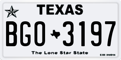 TX license plate BGO3197