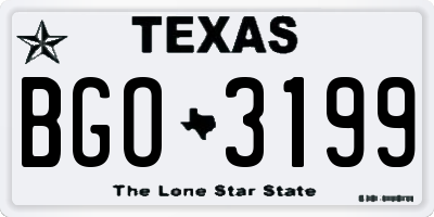 TX license plate BGO3199