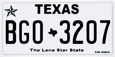 TX license plate BGO3207