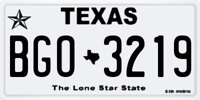 TX license plate BGO3219