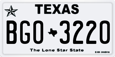 TX license plate BGO3220
