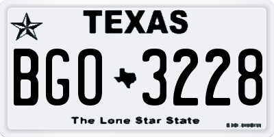 TX license plate BGO3228