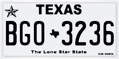 TX license plate BGO3236
