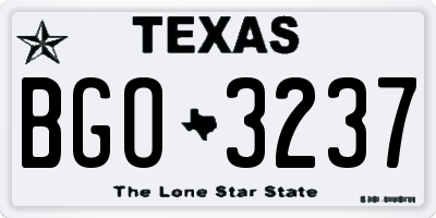 TX license plate BGO3237