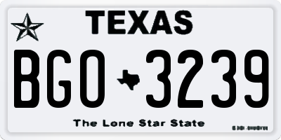 TX license plate BGO3239