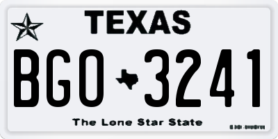 TX license plate BGO3241