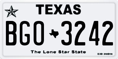 TX license plate BGO3242
