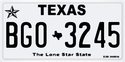 TX license plate BGO3245