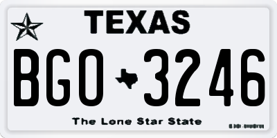 TX license plate BGO3246