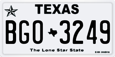 TX license plate BGO3249