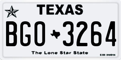 TX license plate BGO3264