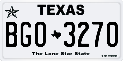 TX license plate BGO3270