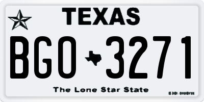 TX license plate BGO3271