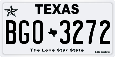 TX license plate BGO3272