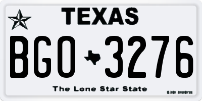 TX license plate BGO3276