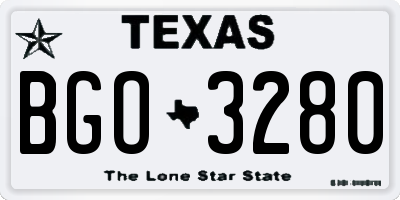 TX license plate BGO3280
