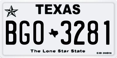 TX license plate BGO3281
