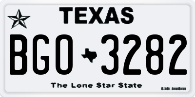 TX license plate BGO3282