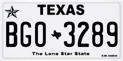 TX license plate BGO3289