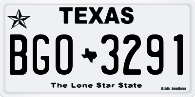 TX license plate BGO3291