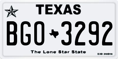 TX license plate BGO3292