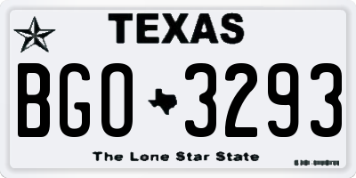 TX license plate BGO3293