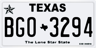 TX license plate BGO3294