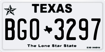 TX license plate BGO3297
