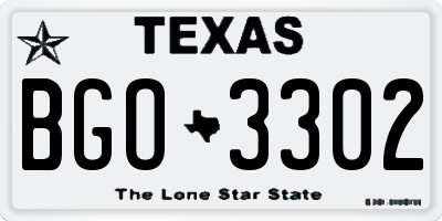 TX license plate BGO3302