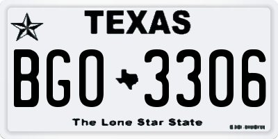 TX license plate BGO3306