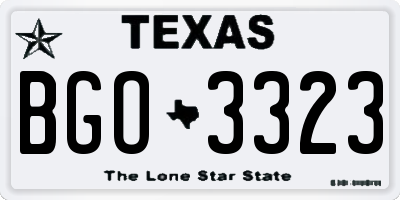 TX license plate BGO3323