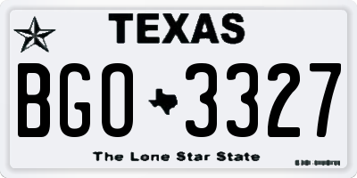 TX license plate BGO3327