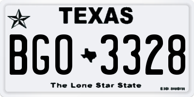 TX license plate BGO3328