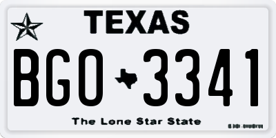 TX license plate BGO3341