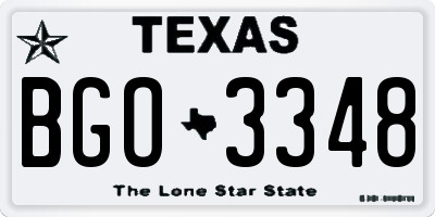 TX license plate BGO3348