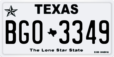 TX license plate BGO3349