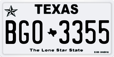 TX license plate BGO3355