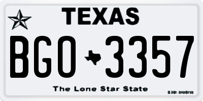 TX license plate BGO3357