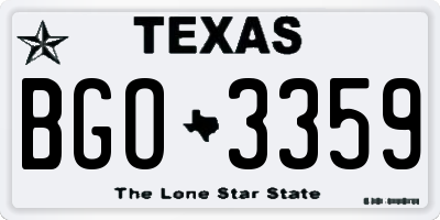 TX license plate BGO3359