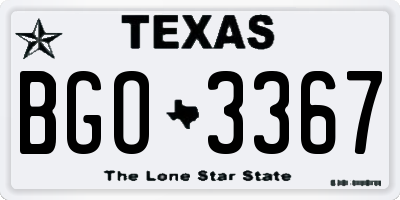 TX license plate BGO3367