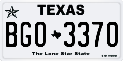 TX license plate BGO3370